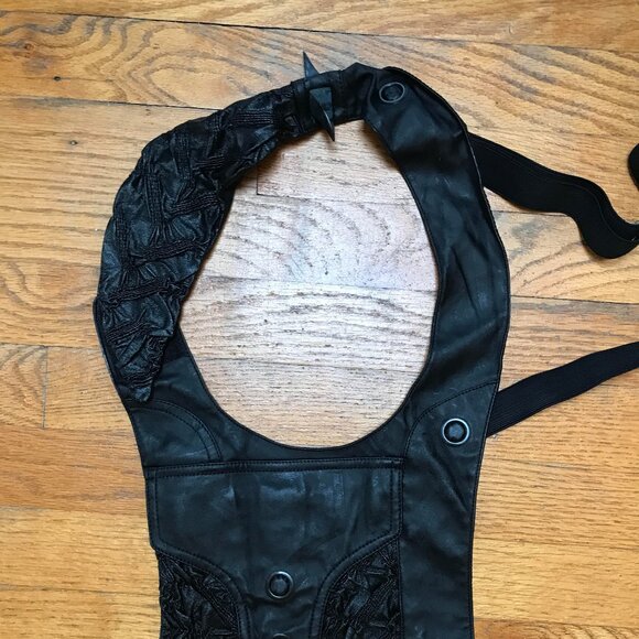 Lip Service Hybrid Cybergoth Steampunk Faux Leather Pocket OS - Picture 3 of 13